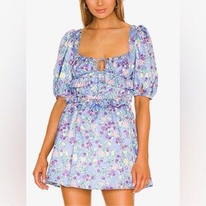 For Love And Lemons Blue Mini Dress